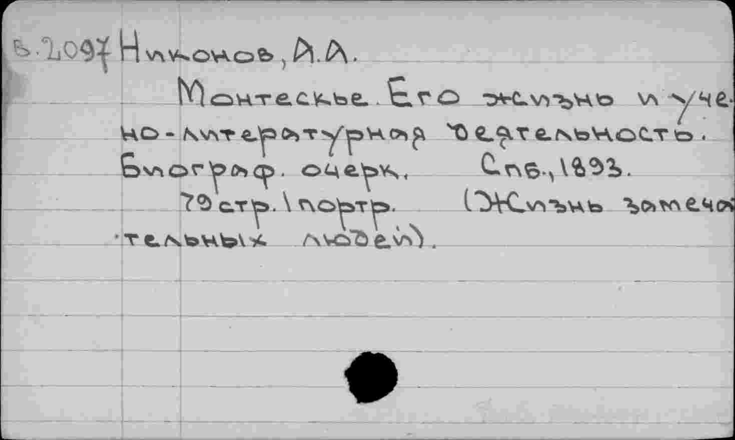 ﻿• H\л\<онсзЬ ,Р\.Р\.
№1<онте.акъе.. G.го -э*гС\а-ъ'н'о \л у не. Цо-Xe_<jxvе.г\ън.ос.тes.
*?2>с.т^>.\гчо^т^э. 1*^^С\лъиь ‘Ълх'ечо! re^toVAtov^	■■■ I